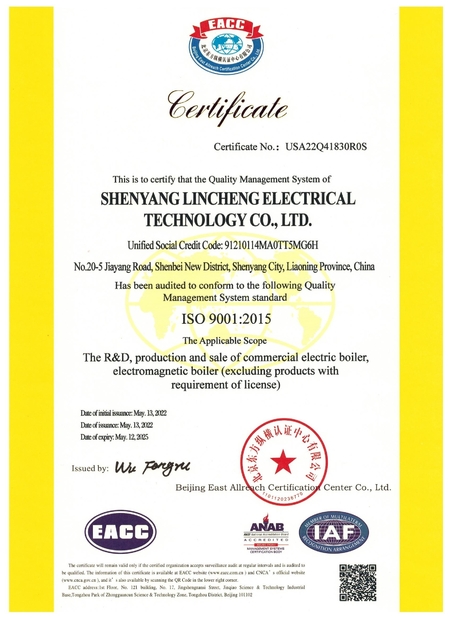 中国 shenyang lincheng Technology Co., Ltd 認証
